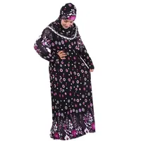 الحجاب الإسلامي ملابس النساء المطبوعة رداء العربية دبي قفطان تركيا طويلة الأكمام الصلاة ماكسي فستان عباية الإسلامية رداء - Image 3